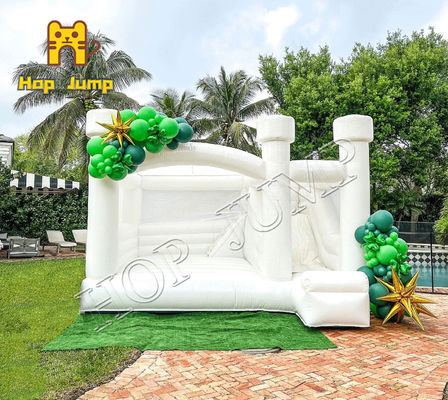 17 فوت سفید Wedding Bouncer Slide Combo Combo Bounce House with Inflatable Bounce House with Slide
